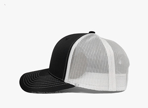 Sombreros de camionero con forma de moda de 6 paneles de alta calidad de malla negra/blanca lisa, gorras deportivas con logotipo personalizado, gorras de moda de Vietnam - Product Image 3