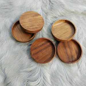 Posavasos redondo de madera con base antideslizante que protege los muebles de la humedad, el calor y el desgaste diario en espacios interiores. - Product Image 4