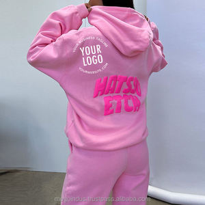 OEM prix de gros survêtement pour filles en coton épais taille haute lâche décontracté polaire jogging costume vierge femmes jogging survêtement - Product Image 6