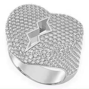 9.00Ct Hip Hop VVS Moissanite Or blanc Diamant taille ronde Glacé Bague de fiançailles personnalisée pour homme Argent sterling 925 - Product Image 3