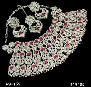 Conjunto de joyería chapada en plata Kundan tradicional indio y conjunto de collar de cobre para mujeres y niñas accesorios indios joyería Mujer - Product Image 3