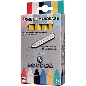 Tiza de Marcado Sin Papel Amarilla SOPPEC, 12 Piezas/Caja - Product Image 1
