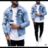 Nueva Chaqueta Vaquera de Mezclilla Negra Casual para Hombre, 100% Algodón Lavado con Diseño de Puntos, Cuello Alto, Ecológica, Bordada y Reversible