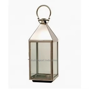 Linterna de vela de Metal y vidrio superventas, acabado dorado para el hogar y la boda, Decoración de mesa, linterna colgante - Product Image 1