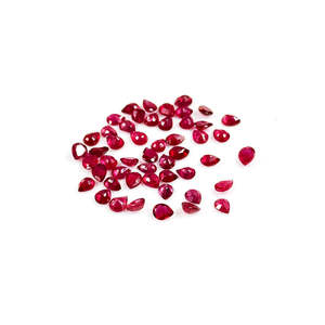 Rubis naturels de Bangkok, pierres précieuses en vrac, poires calibrées 3x4mm 4x5mm, taille diamant, facettées, couleurs rouge et vert, certifiées IGI, traitées thermiquement - Product Image 2