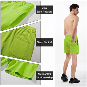Custom Summer Sweat Shorts for Men Fleece Fabric Waterproof Eco-Friendly Breathable <b>Drawstring</b> Closure OEM Cotton Gym Shorts - Product Image 2