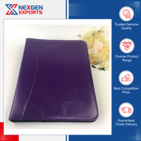 Porte-documents en cuir à 4 anneaux personnalisé, format A4, papeterie de bureau avec options de logo et de design personnalisés
