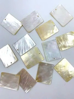 Plaques triangulaires en nacre, pièces blanches et noires en or, en boîte, artisanat naturel, coquillages pré-découpés, taille 38mm x 25mm x 1.5mm