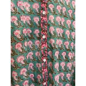 Camisa de Gasa con Bordado Floral para Mujer, Talla Única, Corte Holgado, para Verano, Otoño, Fiestas en el Jardín - Product Image 2