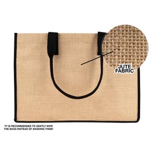 Grand sac fourre-tout en jute écologique 18 x 12 x 6 pouces, durable, grand format, motifs léopard et lettres, pour aliments, publicité, plage - Product Image 6