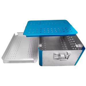 Boîte vide en acier inoxydable de qualité chirurgicale avec plateau pour instruments vétérinaires généraux, organisateur de stockage chirurgical manuel - Product Image 3