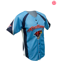 Chemise de baseball taille américaine 100% maille Polyester séchage rapide couleur personnalisée manches courtes boutons complets maillots de baseball - Product Image 5