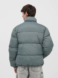 Chaqueta acolchada de burbujas acolchada personalizada para hombre, abrigo bombardero de invierno con cremallera y cuello levantado para exteriores - Product Image 6