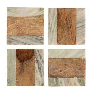 Posavasos de Madera y Mármol Premium, Materiales Ecológicos y Sostenibles, Duradero, 400 mm de Diámetro, 10 mm de Grosor, Diseño Personalizable, Moderno - Product Image 6