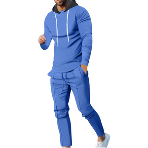 Ensemble de survêtements pour hommes au style unique et élégant, style pull-over uni, respirant - Product Image 1