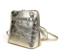 Tas Tangan Wanita Mewah Kulit Sapi Metalik Elegan Emas, Penutup Ritsleting, Lapisan Kanvas Premium, Tahan Lama, Kapasitas Besar