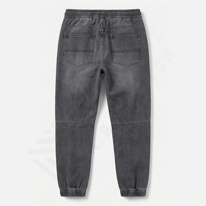 New Men's Fashionable Denim Trousers <b>Elastic</b> Bottom Casual <b>Jeans</b> High Quality 100% Organic Cotton Stylish Pants Wholesale - Product Image 2