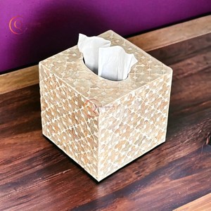 Caja de pañuelos de mármol moderna de forma cuadrada hecha a mano estilo italiano boda y restaurante accesorios de decoración de Mesa de la India - Product Image 1