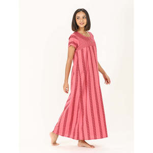 Super Soft 100% Cotton Loose Fit Nighty Button Design Nighties & Gowns for Ladies XXL Size Pink-Comfortable & Stylish - Product Image 3