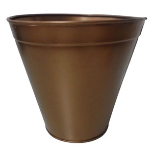 Maceta redonda de hierro moderna con cobre antiguo utilizable para macetas y suministros de jardín decorativos dorados para el hogar macetas de flores - Product Image 1