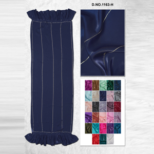 Étole longue en tissu organza léger pour femmes avec des détails de lignes subtiles et une bordure à volants élégante pour une tenue modeste - Product Image 2