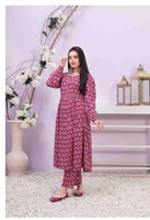 Haute qualité respirant lin dames Salwar Kameez robe-Style pakistanais modeste droite confortable solide vêtements pour femmes