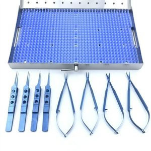 8pcs Titanium Ophthalmic Scissors <b>Needle</b> Holder Forceps Set Reusable Manual Surgical Instruments with Storage <b>Case</b> - Product Image 3