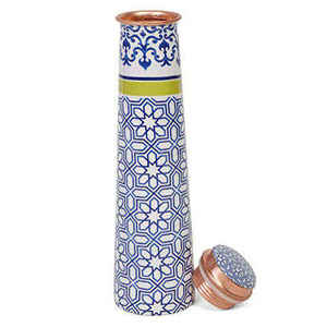 Botella de Agua de Cobre Puro con Adhesivo de Diseño Floral Negro, Precio Bajo, Empaque Premium, para Beber Agua - Product Image 3