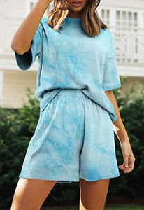 Vente en gros Ensemble 2 pièces de haute qualité pour femmes, t-shirts à manches courtes, shorts, tenue décontractée d'été 100% coton respirant - Product Image 5