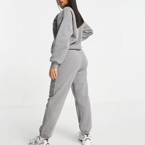 Chándal de dos piezas de gran tamaño sólido con capucha de poliéster Tech Fleece para mujer transpirable ligero invierno - Product Image 6