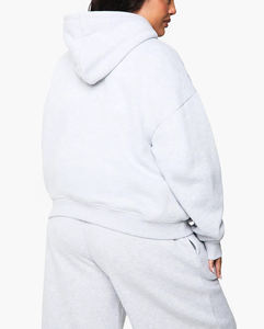 Vente en gros de sweats à capuche pour femmes 100% coton de haute qualité logo brodé personnalisé poids lourd 400GSM streetwear sweat à capuche pour femmes - Product Image 4