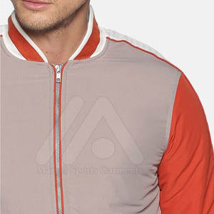 Chaqueta Bomber Tejida Personalizada al por Mayor para Hombre con Cuello Alto, Procesamiento Impermeable y Logotipo Impreso - Product Image 4