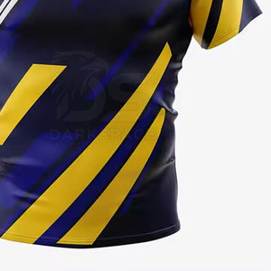 Maillot de rugby pour hommes grande taille personnalisé de haute qualité, anti-bactérien, vente en gros, manches courtes, uniforme sportif en polyester, service OEM - Product Image 6