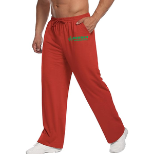 กางเกงวอร์มขาบานผ้าแคนวาสคุณภาพสูงแบบ OEM สั่งทำพิเศษบุผ้าฟลีซสำหรับผู้ชาย สไตล์ลำลอง แต่งผ้าแบบ Patchwork เอวยางยืด ผ้ายืดสแปนเด็กซ์ - Product Image 2