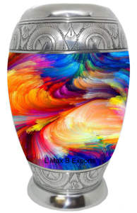 European Style Butterfly Tulip Adult Cremation Urn Metal Memorial with <b>Velvet</b> <b>Bag</b> for Ashes for Funeral Decorations - Product Image 6