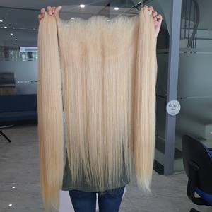 Human <b>Hair</b> <b>Extensions</b> Blonde Color Bone Straight <b>Wig</b> with HD Lace Frontal 100% Vietnamese Raw <b>Hair</b> for Black Women - Product Image 3