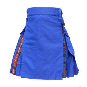 Kilt Escocés Azul Híbrido Royal Stewart para Hombre, Kilt Moderno y Utilitario, Tallas 28-62 - Product Image 1