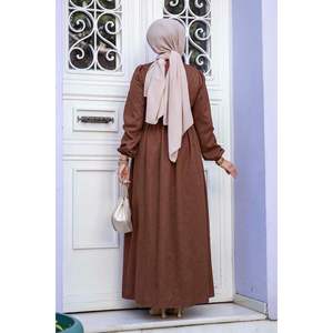 Guipure ชุดฮิญาบสีน้ำตาลรายละเอียดสำหรับเด็กชายและเด็กหญิงทำจากผ้า - Product Image 5