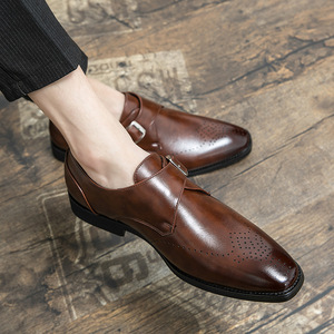 Zapatos Oxford de cuero genuino con forro absorbente de humedad y correa ajustable, zapatos formales para hombre, zapatos para uso diario. - Product Image 2
