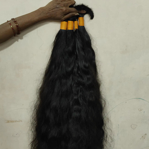 Precio de fábrica directo 12A Raw Sin procesar Templo indio Paquetes de cabello humano a granel Cabello Remy de alta calidad Mano suave South India Wave - Product Image 1