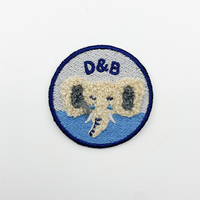 Patchs circulaires brodés sur mesure avec logo D&B, appliqués thermocollants pour cadeaux