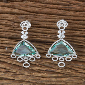 Pendientes clásicos de circonita cúbica para mujer con chapado en rodio Material de latón estilo de encanto para aniversario otro patrón - Product Image 4