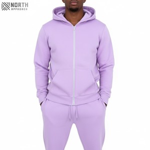 Unisex Vintage Hooded Sweat Suit Sun Faded <b>Distress</b> Patch Zip Hoodie Sweatpants Winter Casual Tracksuits Logo 2-piece Set 100% - Product Image 1