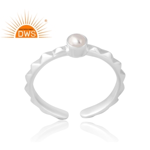 Vente chaude 925 Sterling Silver Natural Pearl Gemstone Ring Bijoux personnalisés pour les femmes Cadeau pour elle - Product Image 1