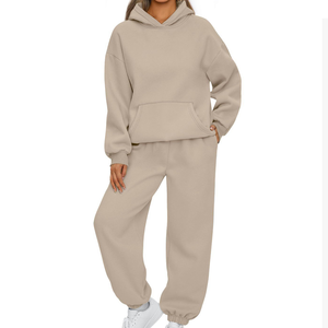 Chándal de Invierno Personalizado para Mujer, Ropa Deportiva Urbana, Hombros Caídos, Felpa de Algodón Ecológica, Cortavientos, con Dos Bolsillos Laterales y Capucha RSW - Product Image 6