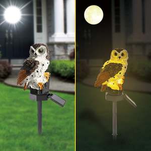 2 pezzi IP68 luci solari a LED impermeabili da giardino esterno gufo decorativo paletto luci marrone per passerella giardino prato paesaggio - Product Image 4