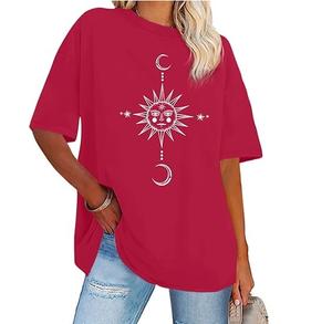 Camisetas de algodón de gran tamaño para mujer, camisetas de estilo de calle con estampado personalizado OEM con DTF o serigrafía - Product Image 1