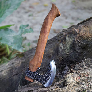 Hache à double lame en acier à haute teneur en carbone forgée à la main, avec manche en acier, qualité industrielle, pour le camping, vente Bochen - Product Image 1