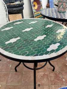 Mesa auxiliar de mosaico deslumbrante: Arte iridiscente-mesa de centro azul-mesa auxiliar-Decoración de sala de estar-regalo - Product Image 2