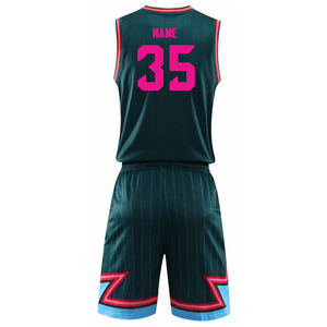 Tela cómoda transpirable Uniforme de baloncesto personalizado Tackle Twill Impresión Rib Cuello redondo Sin mangas Jersey de COSH - Product Image 6